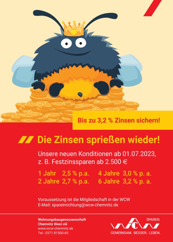 Attraktive Zinsen in der Spareinrichtung