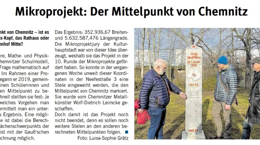 Zeitungsartikel zum Mikroprojekt: Der Mittelpunkt von Chemnitz